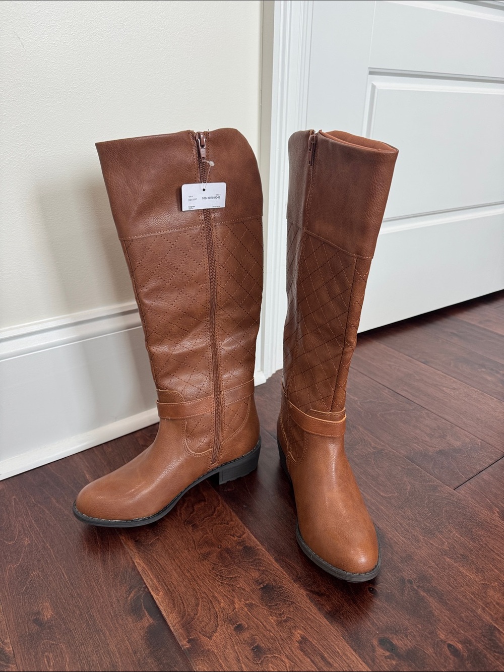 NEW St. John’s Bay Women’s Cognac Brown Boots Riding Casual, size 6.5